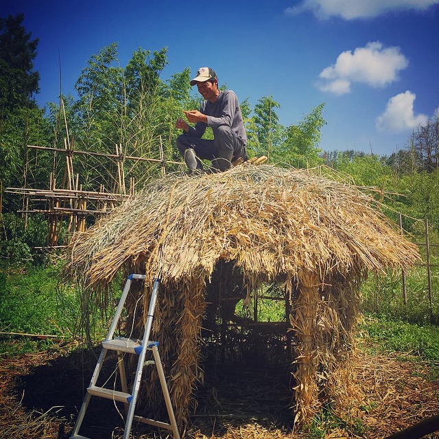 ◇夫、庭に秘密基地を造る 建設中: Kao's Comfortable life