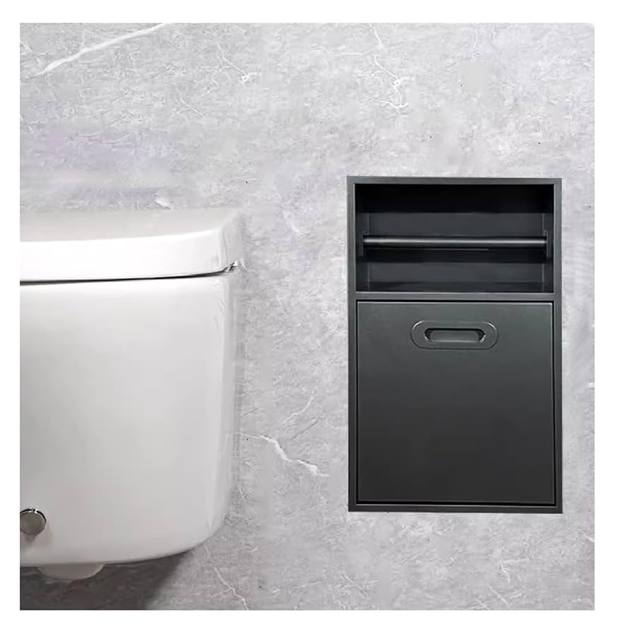 ニッチ収納 埋込収納棚 トイレ収納 LED照明付オープンBOX 幅37.5cm 高さ60cm MA-NLED371BMARGIN CABINETEC