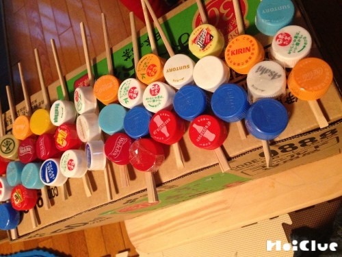 ペットボトルキャップで工作『ぶどうのこものいれ』作り方ぬくもり