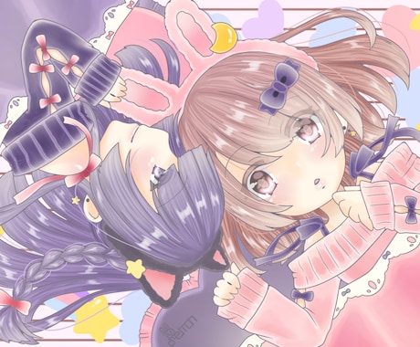 クール＆カジュアルなペア画アイコンイラスト・フリー素材なら「シンテリ」