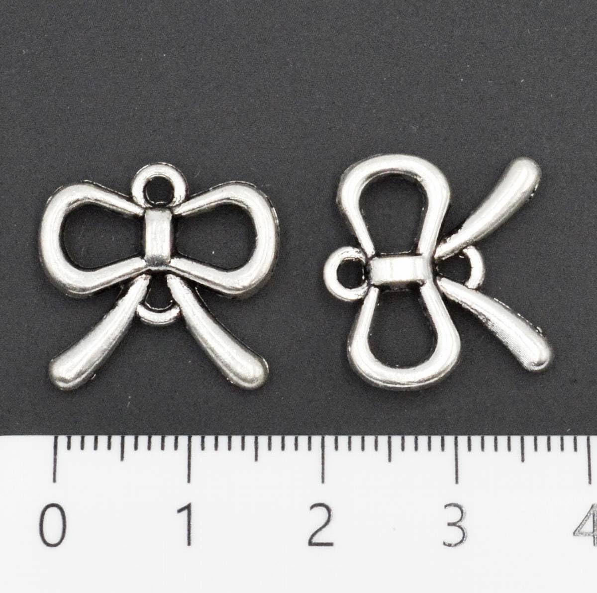 いろいろビーズのリボン結びネックレスDua-アクセサリーパーツショップ