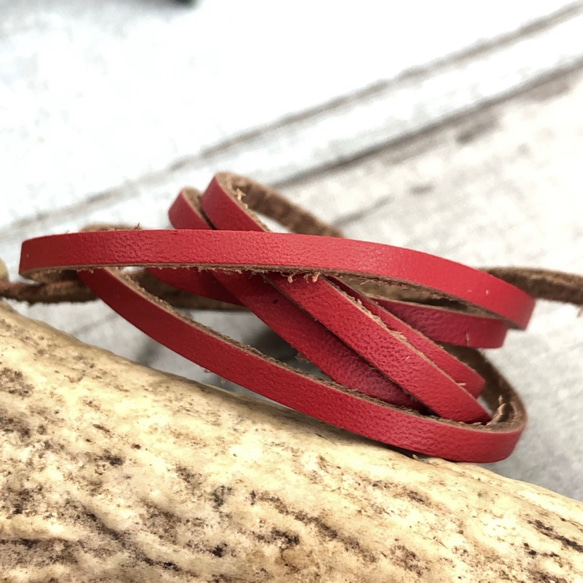 クラフト素材 オレンジ色 本革 革紐5本セット販売 幅3mm 約厚さ1mm 90～100cm cor03 その他素材 和が雫～素材屋～ 通販15160629Creema クリーマ