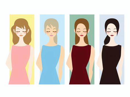 イメコンフリー素材パーソナルカラーや骨格診断のイラストとデザイン
