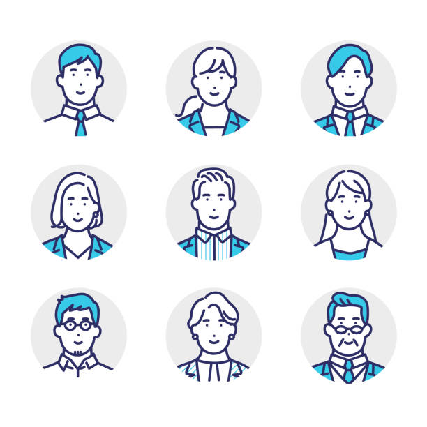 人の顔のアイコン, 直系のアイコン, 求人, 太線イラスト画像、PNGフリー 素材の、ロイヤリティフリ