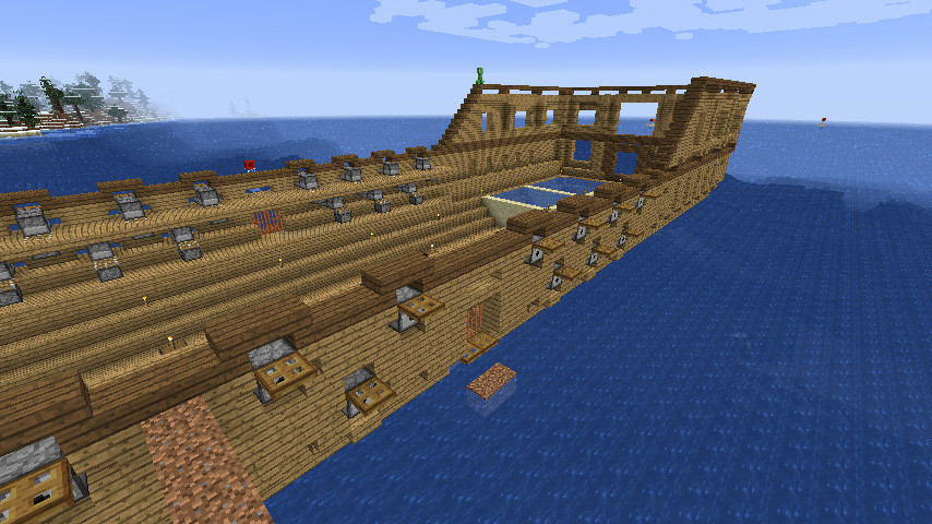 マイクラ建築：木材だけで作る船着き場のあるサバイバルハウス。簡単10×10。No.71SOUのマイクラログ