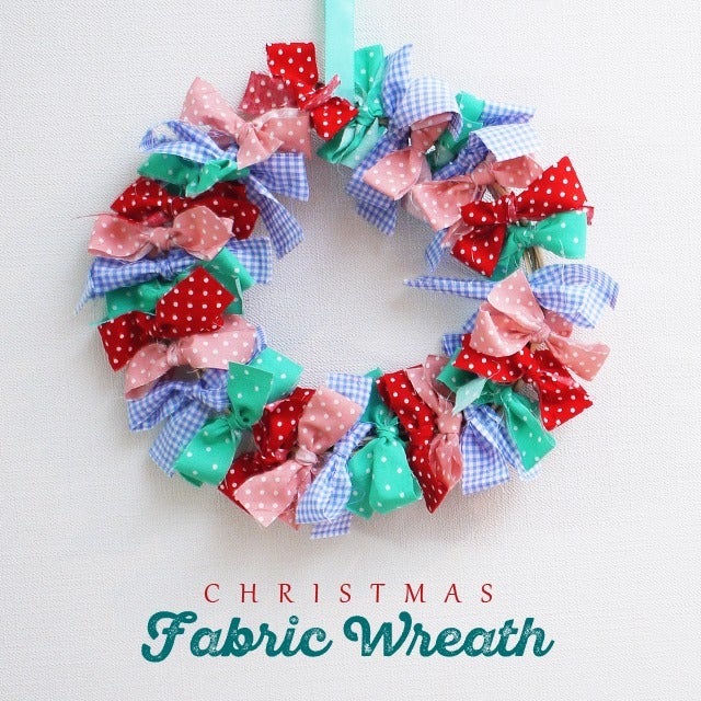 小物 ハギレで布リースを作りました - pi-opioのお裁縫生活