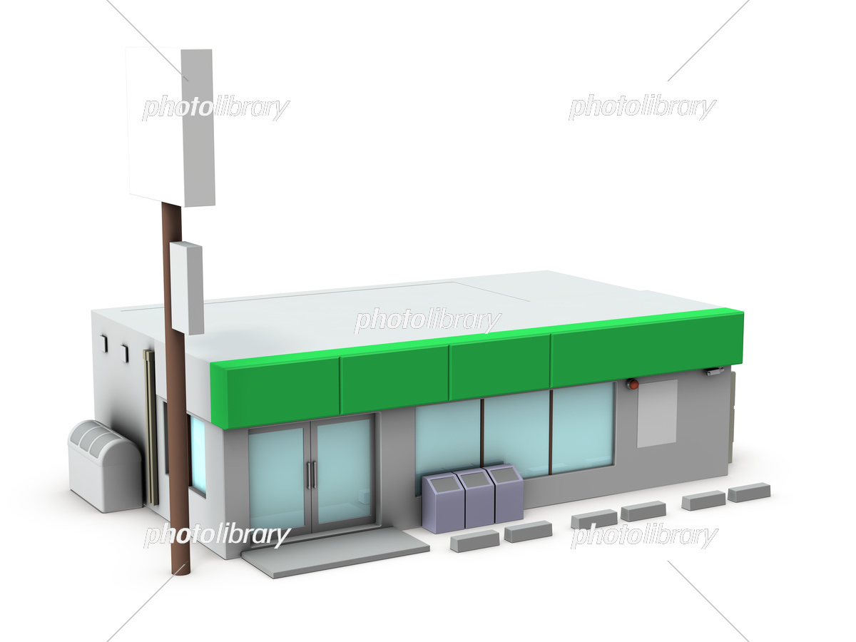 フリー素材 コンビニの背景イラスト