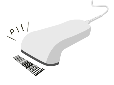 バーコードスキャンのイラストイラスト無料・かわいいテンプレート