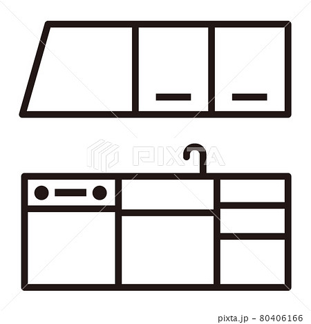 キッチンシンクのシルエット無料のAi・PNG白黒シルエットイラスト
