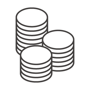 たくさん積まれた金貨・コインのイラスト無料のフリー素材 イラストエイト