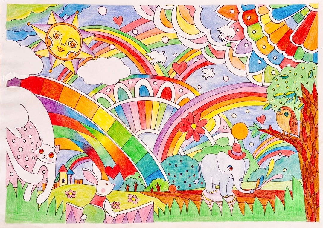 虹と色相環 しきそうかん仙台カラーアカデミ