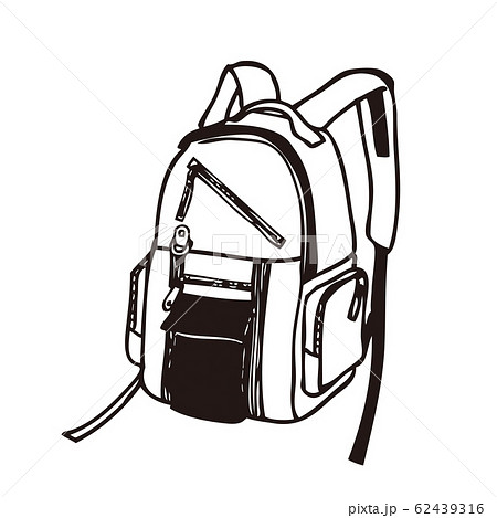 リュックサックのスケッチ。白い背景で隔離のバックパック。スケッチ スタイルのベクター イラストです。のイラスト素材・ベクター Image86084965