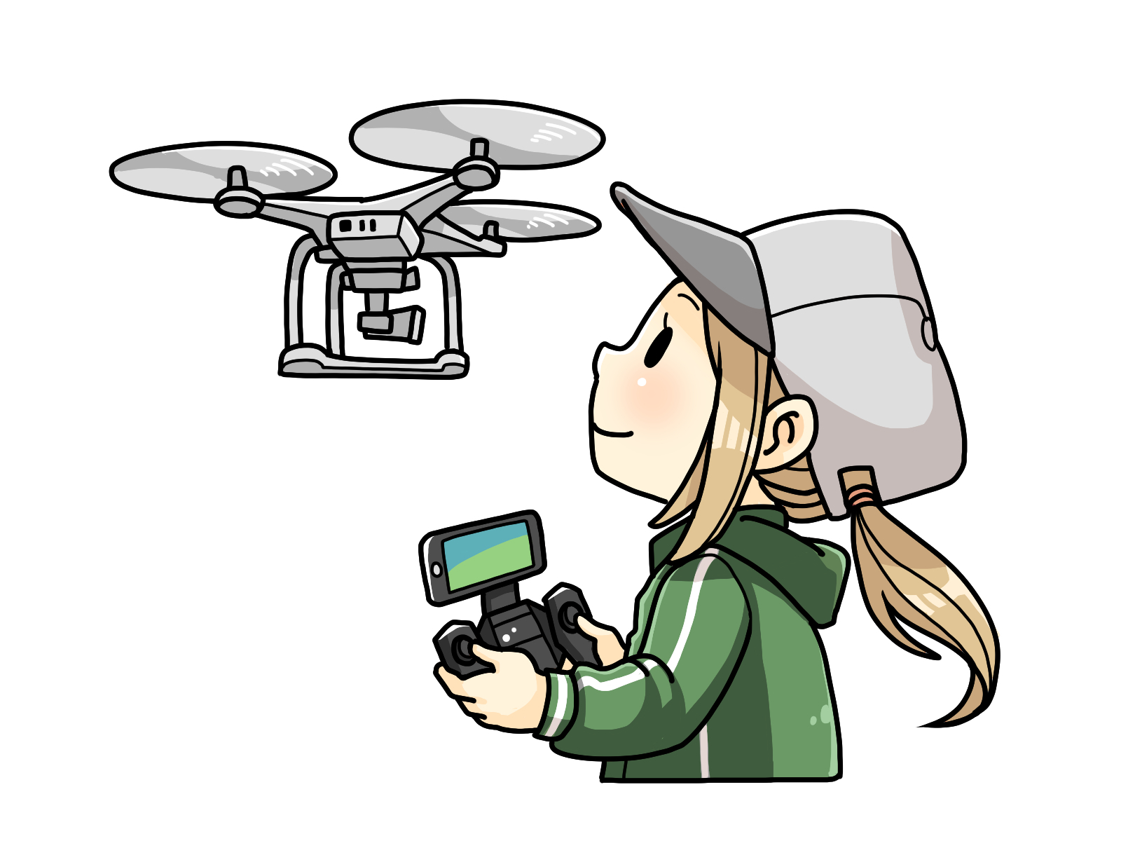 ドローン飛行エリアイラストのフリー素材イラストイメージ