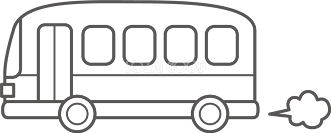 バスの塗り絵イラスト かわいい 無料 フリー87685素材Good