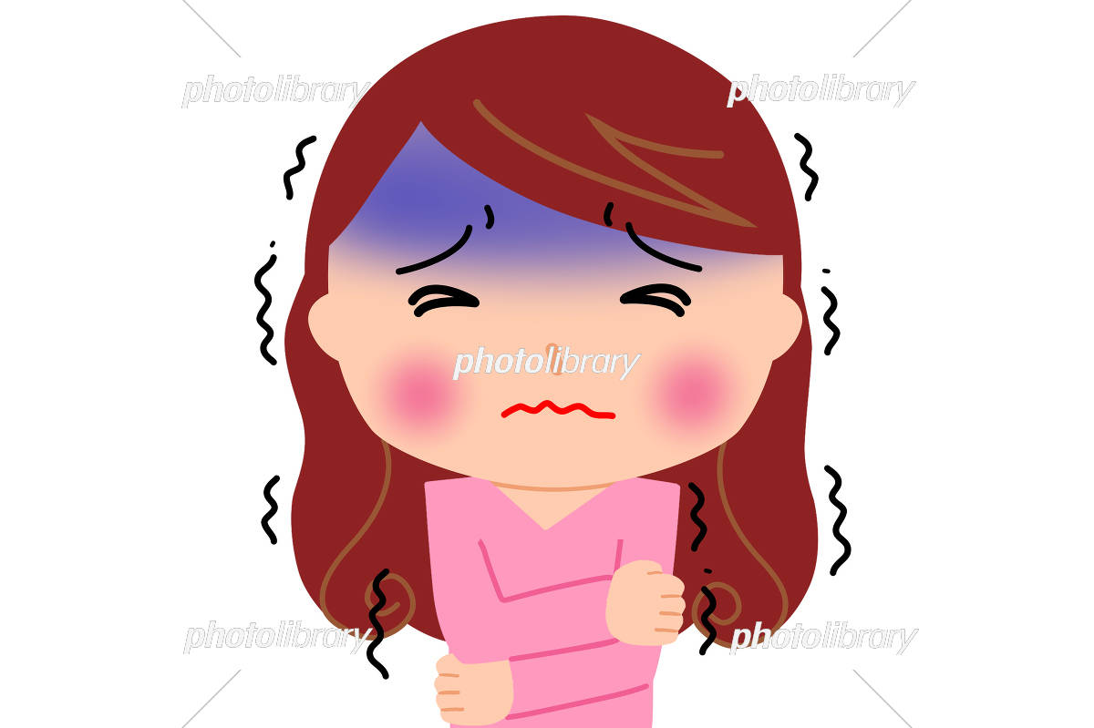 寒そうな女子高生萌えのイラスト,かわいいのイラスト,アニメのイラストSkillots