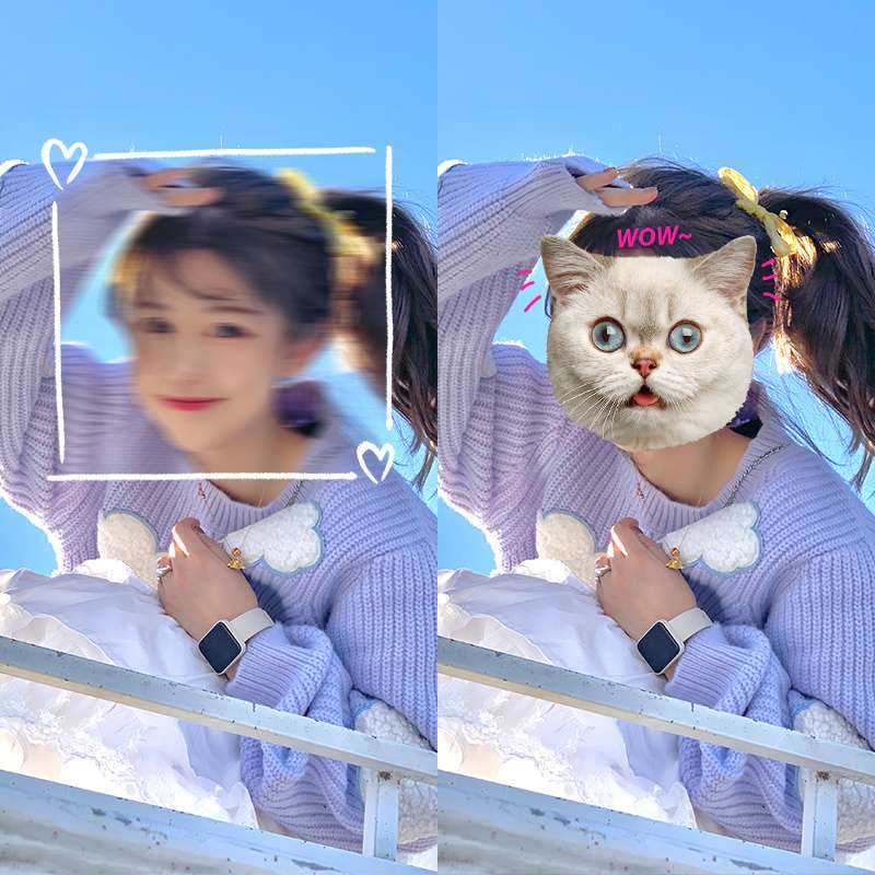 可愛く顔隠しするならこれ！ みんなやってるモザイク加工はEPIKで👍🏻 ̖́- 今すぐ真似しちゃおう💘EPIK写真加工加工アプリステッカースタンプ顔隠し加工顔隠し絵文字量産系量産型スナ系ストーリー加工ストーリーiPhoneiPhone絵文字アプリ