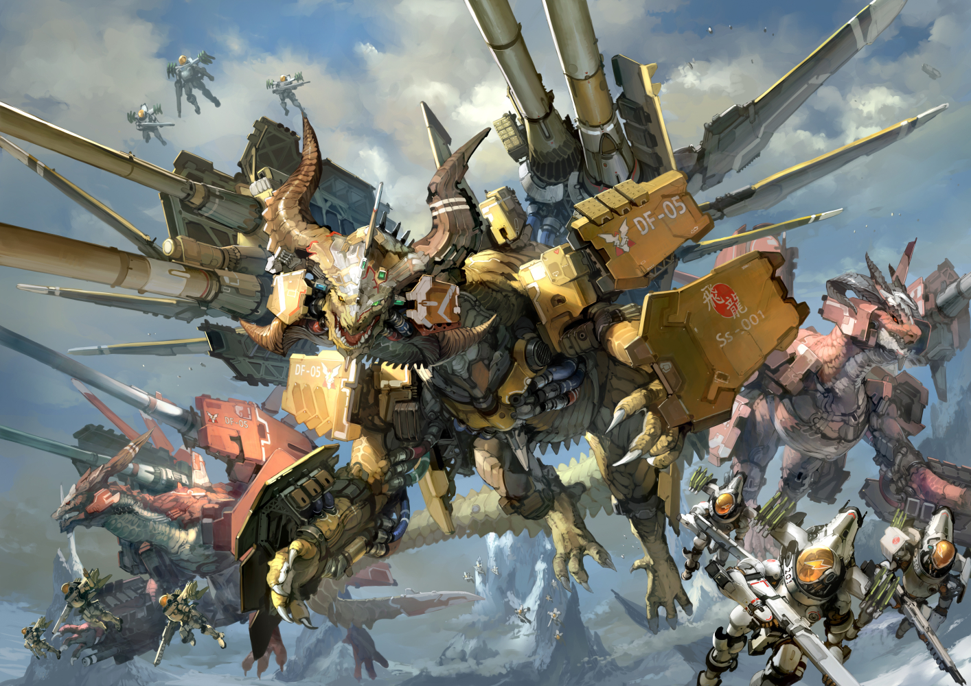 🌌 新作の忍者モチーフメカガールイラストです。, LIMITS出場イラストレーターのタイムラプス✨SFArtMechaGirlTimelapse