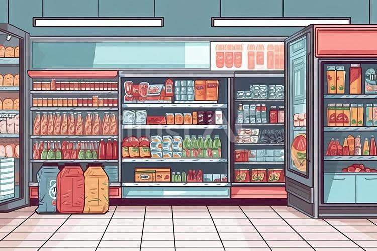 スーパーマーケット 建物 イラスト素材1830934- フォトライブラリ