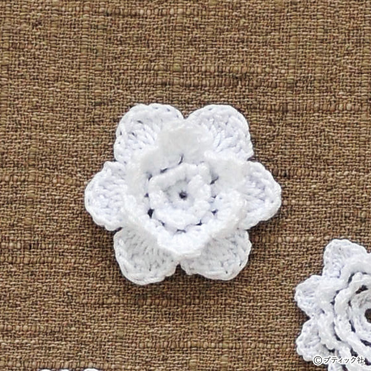 刺しゅう糸でかぎ針編み「フラワーモチーフ」の編み図と編み方かぎ針編み 無料編み図 ハンドメイドレシピ集TORUYURI トルユリ