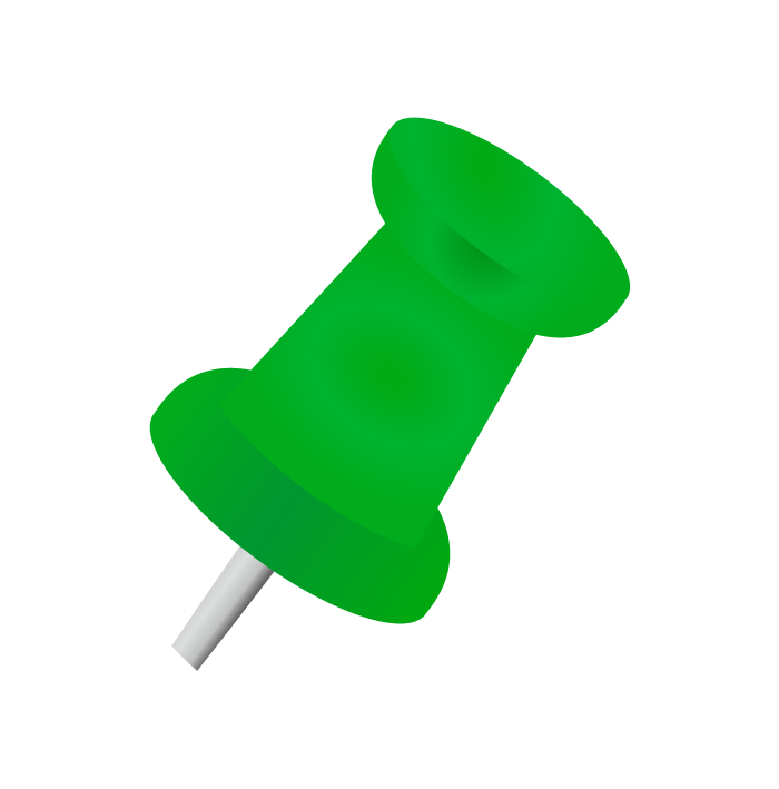 可愛い画鋲のイラスト - 壁に刺さったイメージ素材 - チコデザ