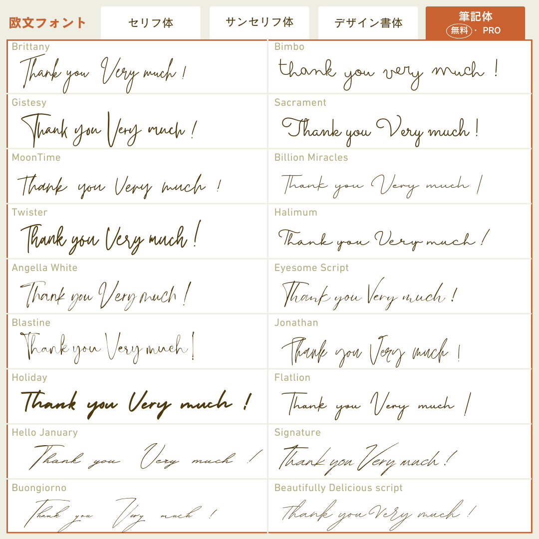 Canvaのフォント久しぶりにcanvaの投稿です♩¨̮ フォントが豊富なcanvaだけど あれって結構探すの大変だよね💦検索できるけどフォント名が分からないと なかなかたどり着けなかったり、 こんな雰囲気のがいいって思っても どのワードで検索すればいいのか