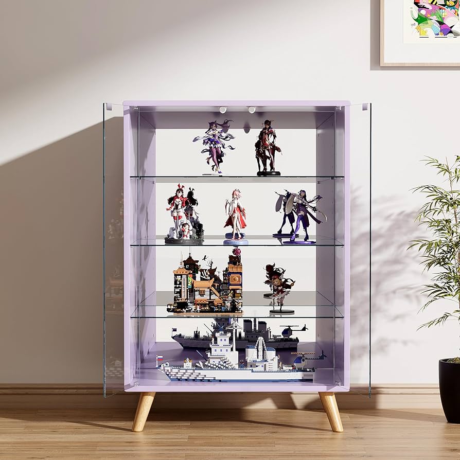 幅40cm コレクションケース 卓上 ガラス 背面ミラー コンパクト 縦型 収納 棚 フィギュアケース ガラスケース コレクションラックコレクション棚 おしゃれ 白 ブラウン暮らしのデザイン