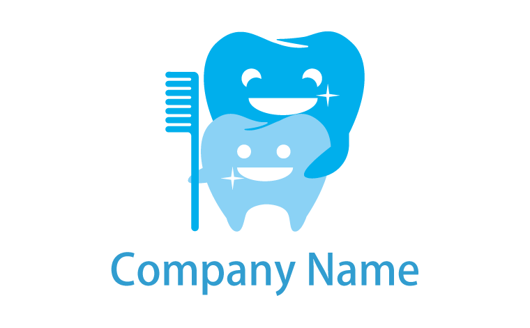 歯と扉が組み合わされた親近感のあるロゴ – ロゴストック