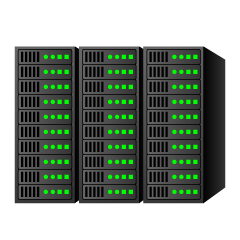 クラウドストレージ・サーバーのシルエット無料のAi・PNG白黒シルエットイラスト