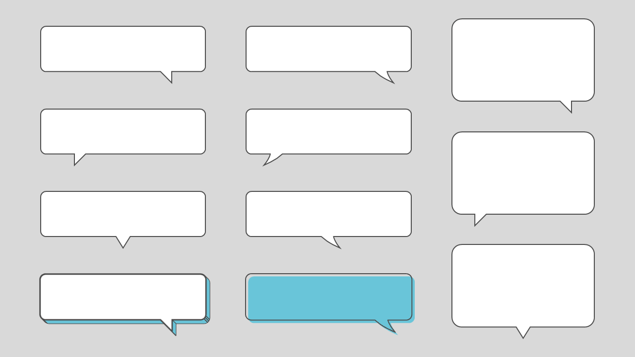 パワーポイントで編集可能素材手書き風吹き出しセットバージョン②