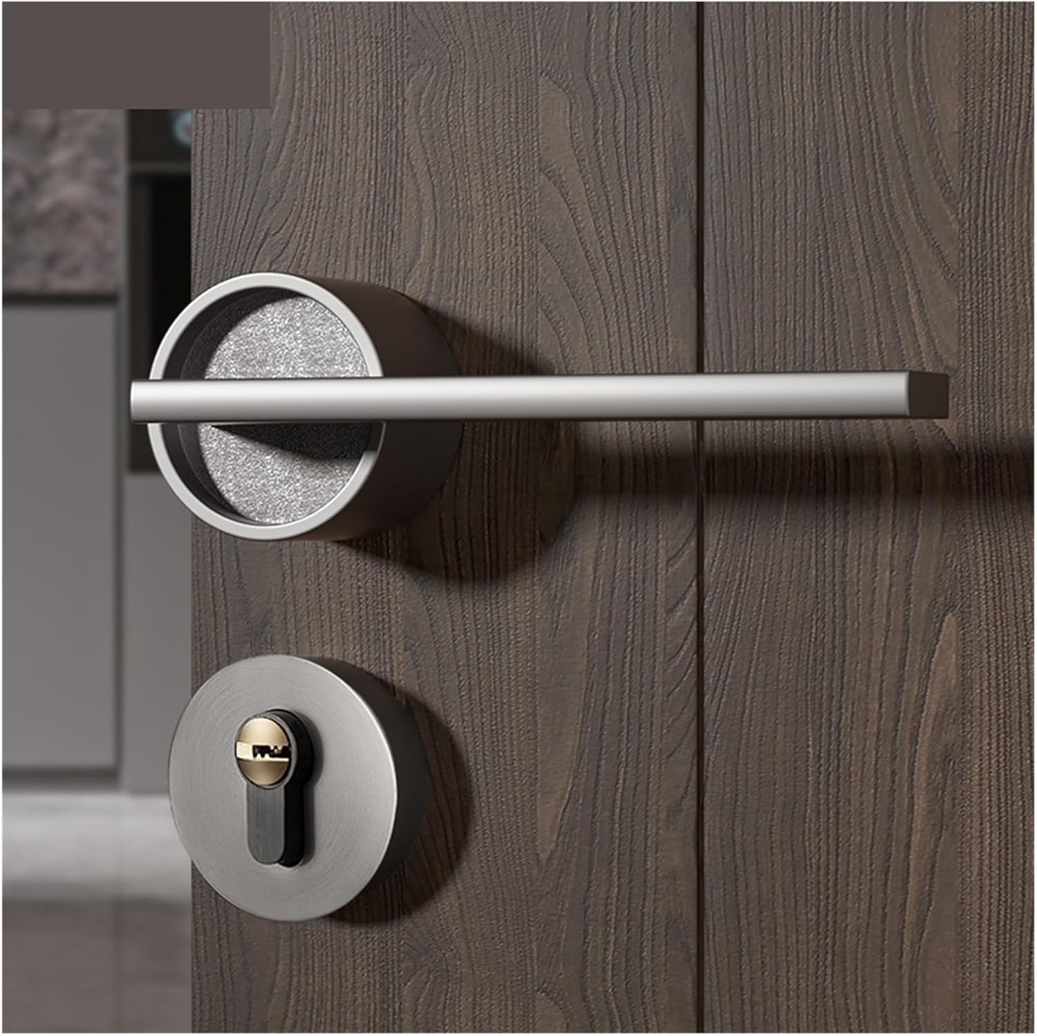 ドアハンドル 見えない隠しドアハンドル 表面取り付け シングルルーム ドアハンドル 木製ドア ステンレススチールハンドル ロックなし ステンレス製 丸棒 ドアハンドル T型鏡面クローム 両面用