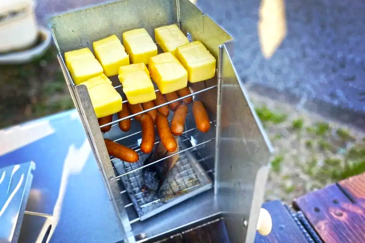 一斗缶燻製器 大容量 艶消しブラック×木目 取手取り外し可能 吊るし