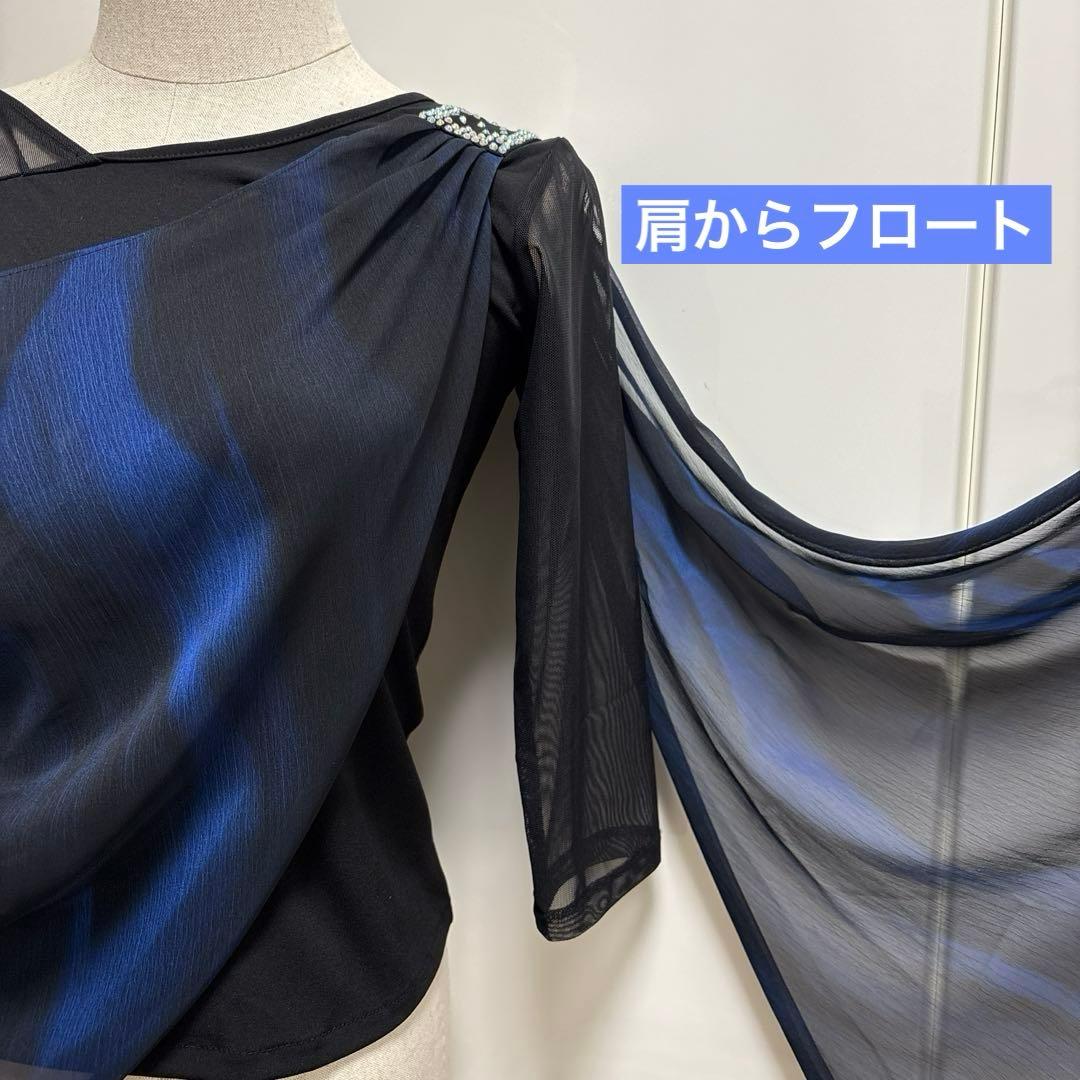 グラデーション 水色 ブラックのネイルデザインネイルブック