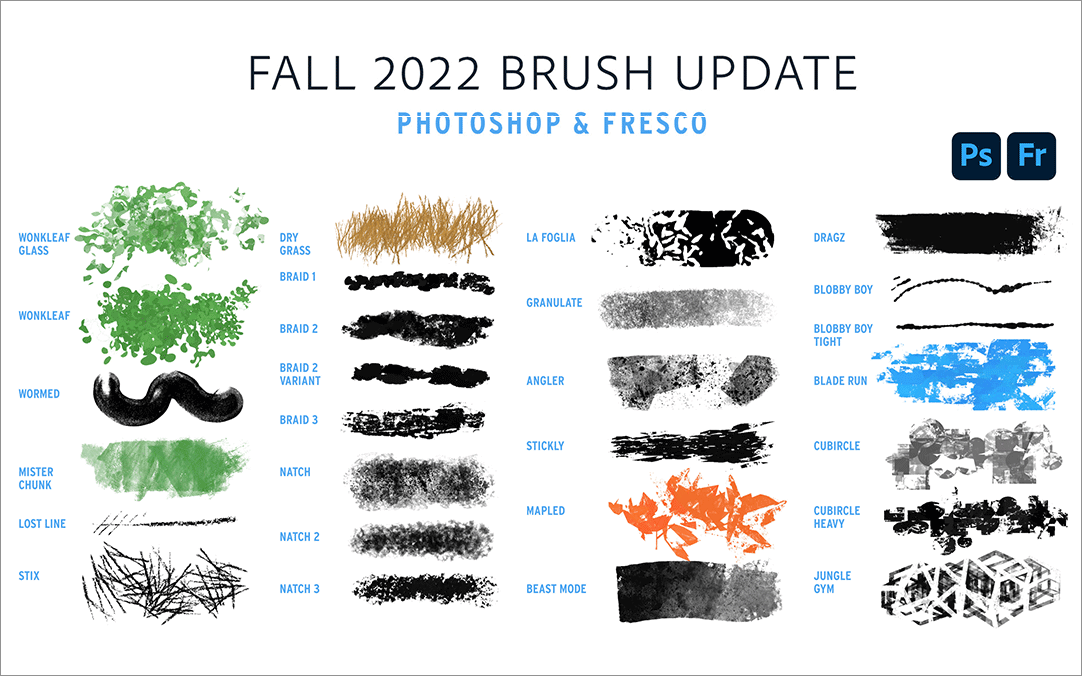 商用利用無料、イラストの塗りや質感に最適なPhotoshopのブラシのまとめコリス