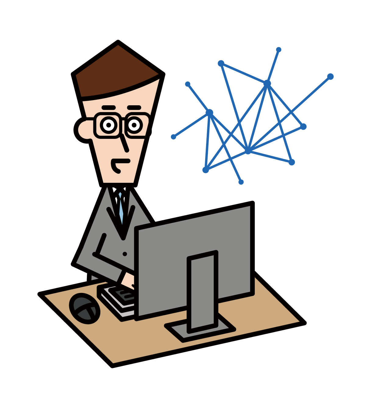 PCで作業するシステムエンジニアアイコンイラスト - No: 22327643無料イラスト・フリー素材なら「イラストAC」