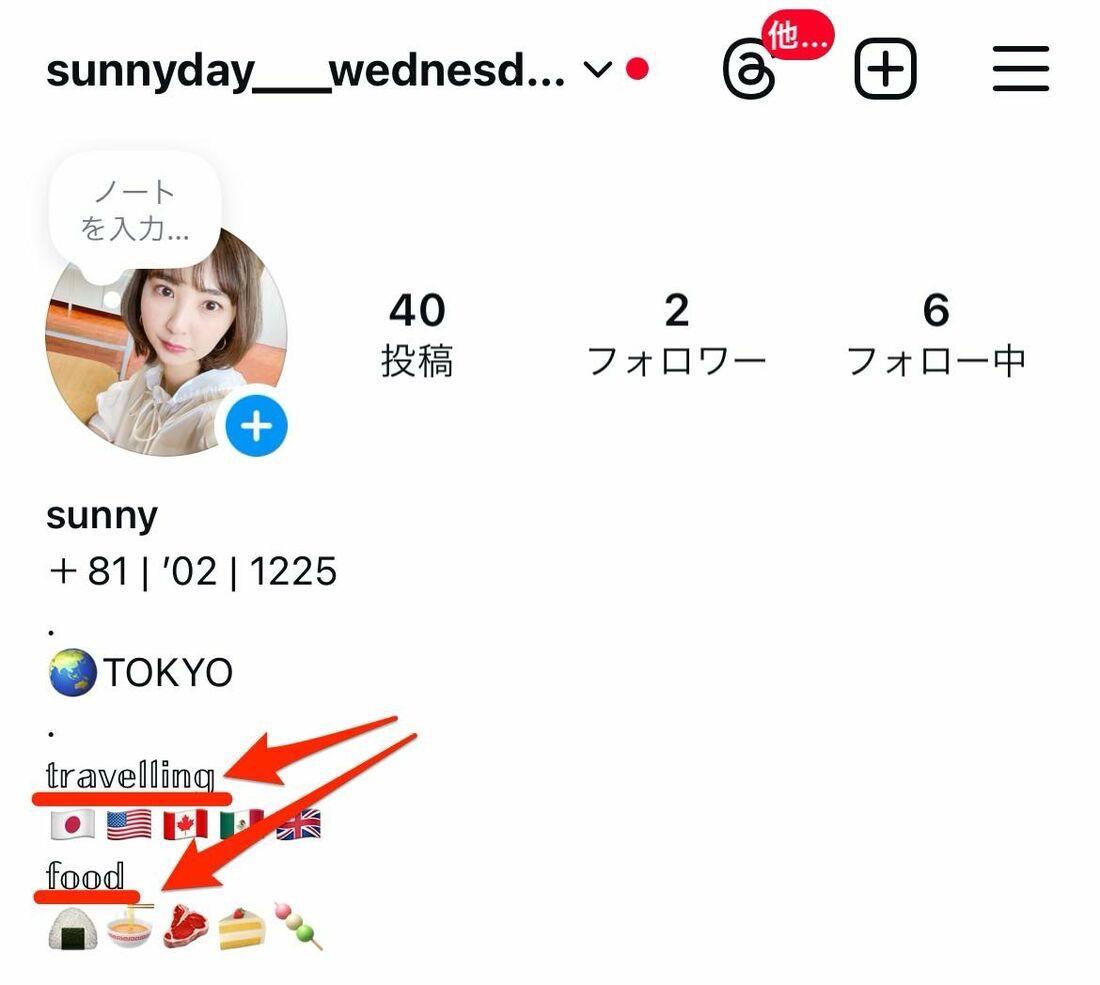 インスタプロフィールには何書くの