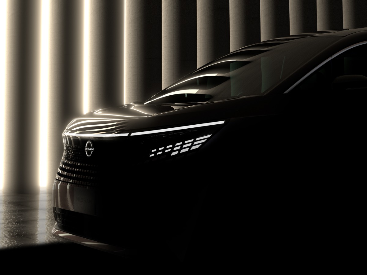 日産自動車、2026年度に発売予定の新型「エルグランド」のデザインを一部公開