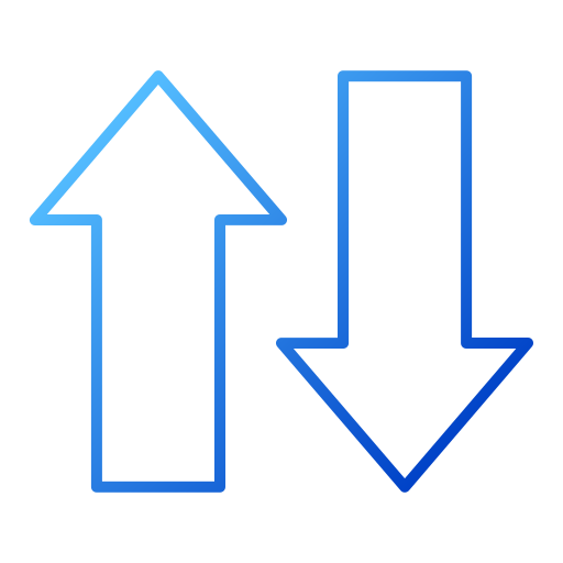 勢いのある上下矢印：イラスト無料