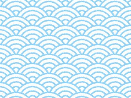 日本の伝統文様・和柄 青海波 せいがいは 模様の背景パターン素材無料フリーイラスト素材集 Frame illust