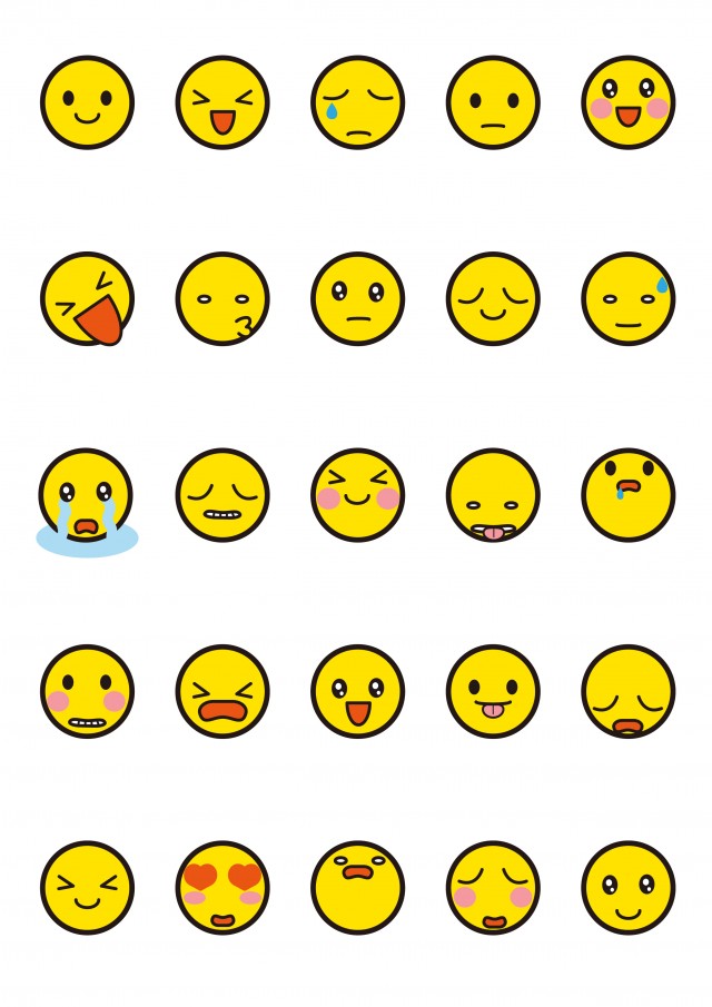 Vetor 顔, 顔アイコン, 顔文字, 絵文字のベクターイラスト素材 do StockAdobe Stock