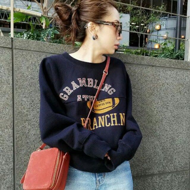 ungrid ビッグシルエットロゴスウェット ネイビー Ungrid アングリッド ビッグシルエットロゴ スウェット ネイビー フリー Ungrid