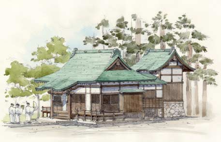 手描き風建築パース作品