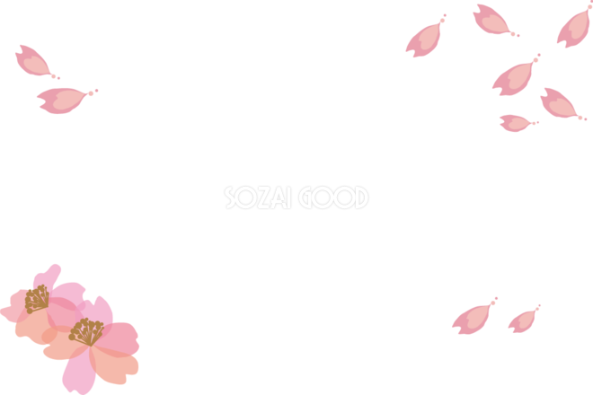 春のフレーム いちごのイラストのフレーム素材 長方形 -透過の背景無料素材とwebデザイン・DTP・動画制作 tigpig