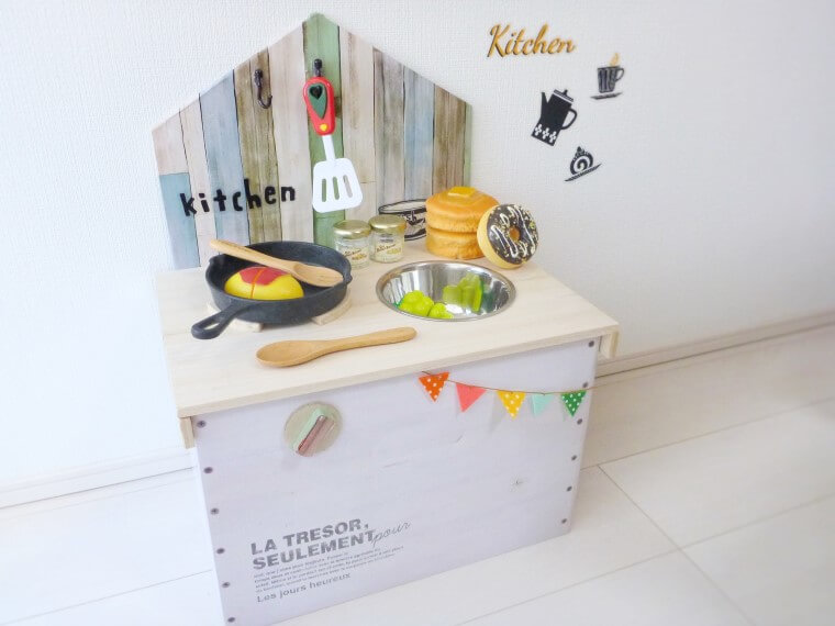 ままごとキッチンのDIY☆子どものままごとキッチンを手作りしてみました！ - kodomoto