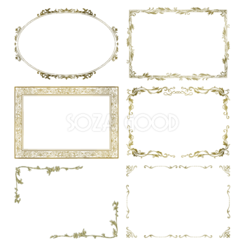 大人可愛いフリー素材:フレーム;鉛北欧風デザインの手描きのリボンと花のイラストの飾り枠 8点 ;640×480pix無料素材とwebデザイン・DTP・動画制作tigpig