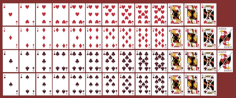 ハート3のトランプイラストのフリー素材イラストイメージ