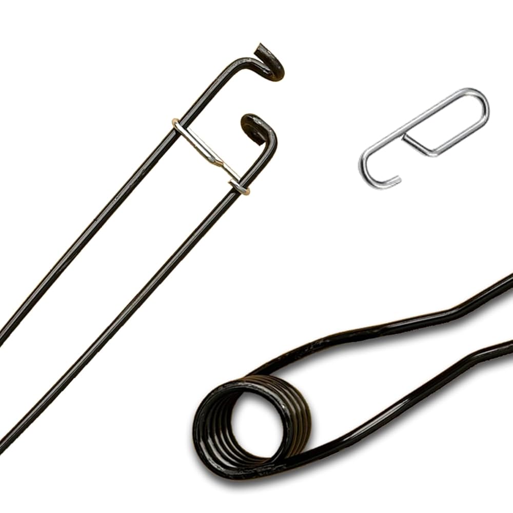 5個 38cmねじりバネ 線径5mm ステンレスフック付きねじりばね 踏み板 短い ストレートタイプ