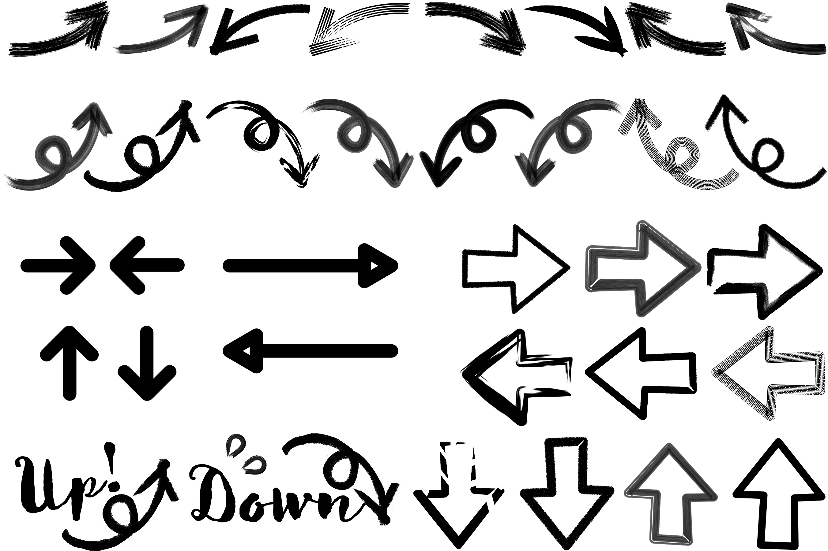 あったら便利！無料で使える手書き風の矢印3set 商用可・EPS－ Free-Style – ALL FREE
