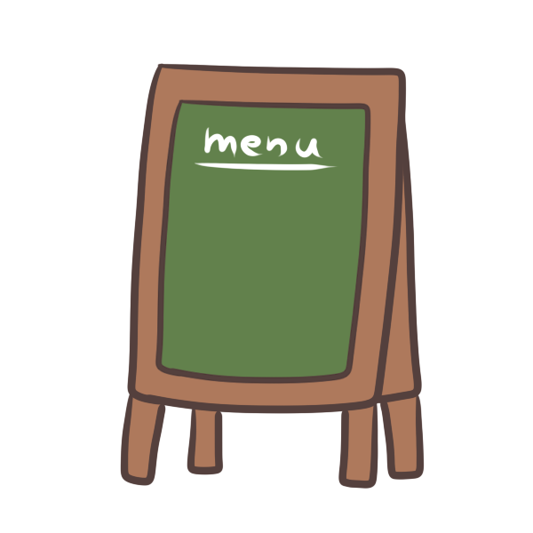 カフェ 立て看板イラストなら、小学校・幼稚園向け・保育園向けのかわいい無料イラストお試しフリー素材 カット がいっぱいの安心サイトへどうぞ