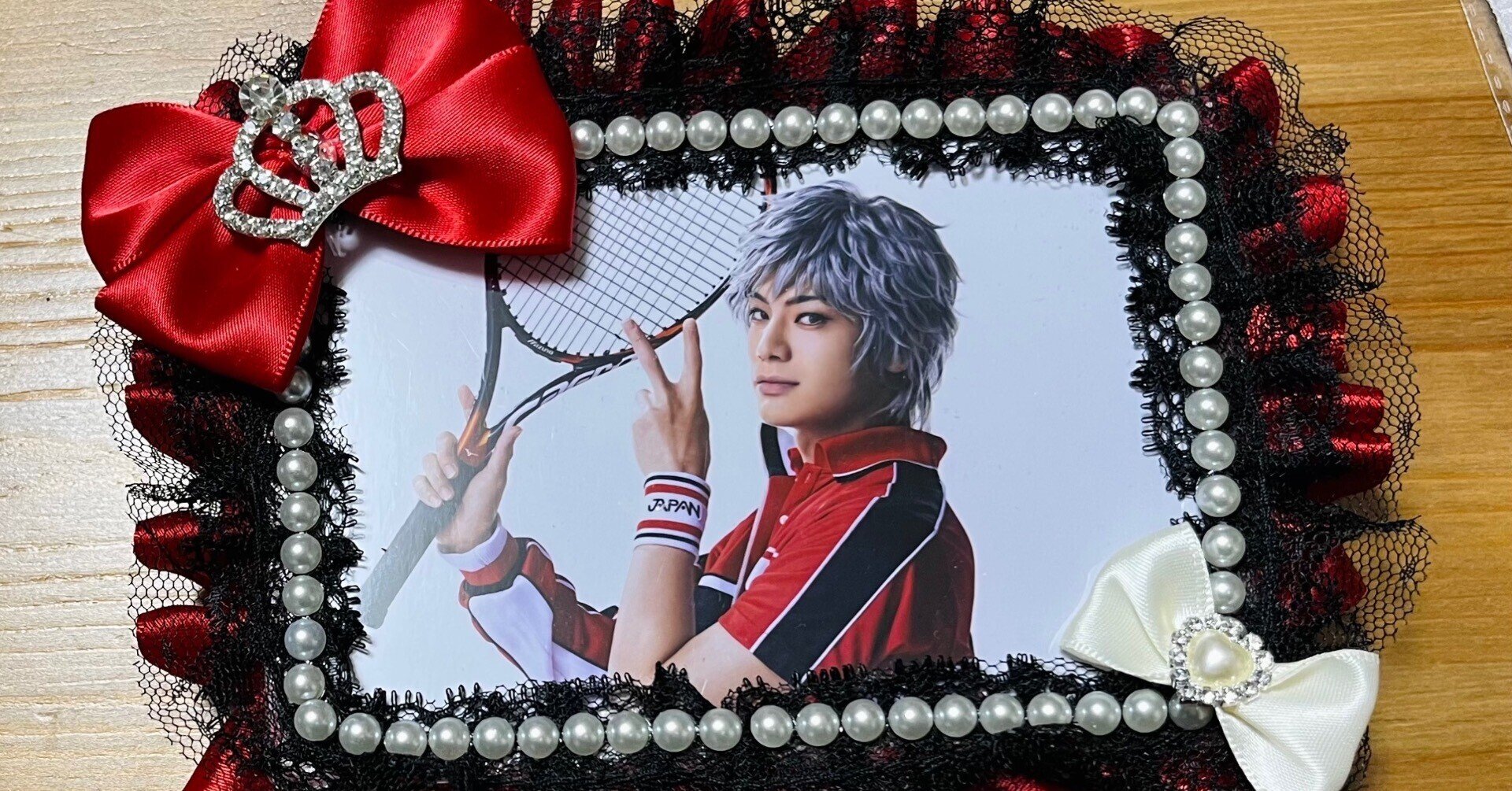 黒 B8二重カンver トレカケースレースデコ20点キット トレカケースキーホルダー 硬質ケース レースデコ 作り方 推し活 ハンドメイドキットおうち趣味 Kiralin works 推し活 コラージュ