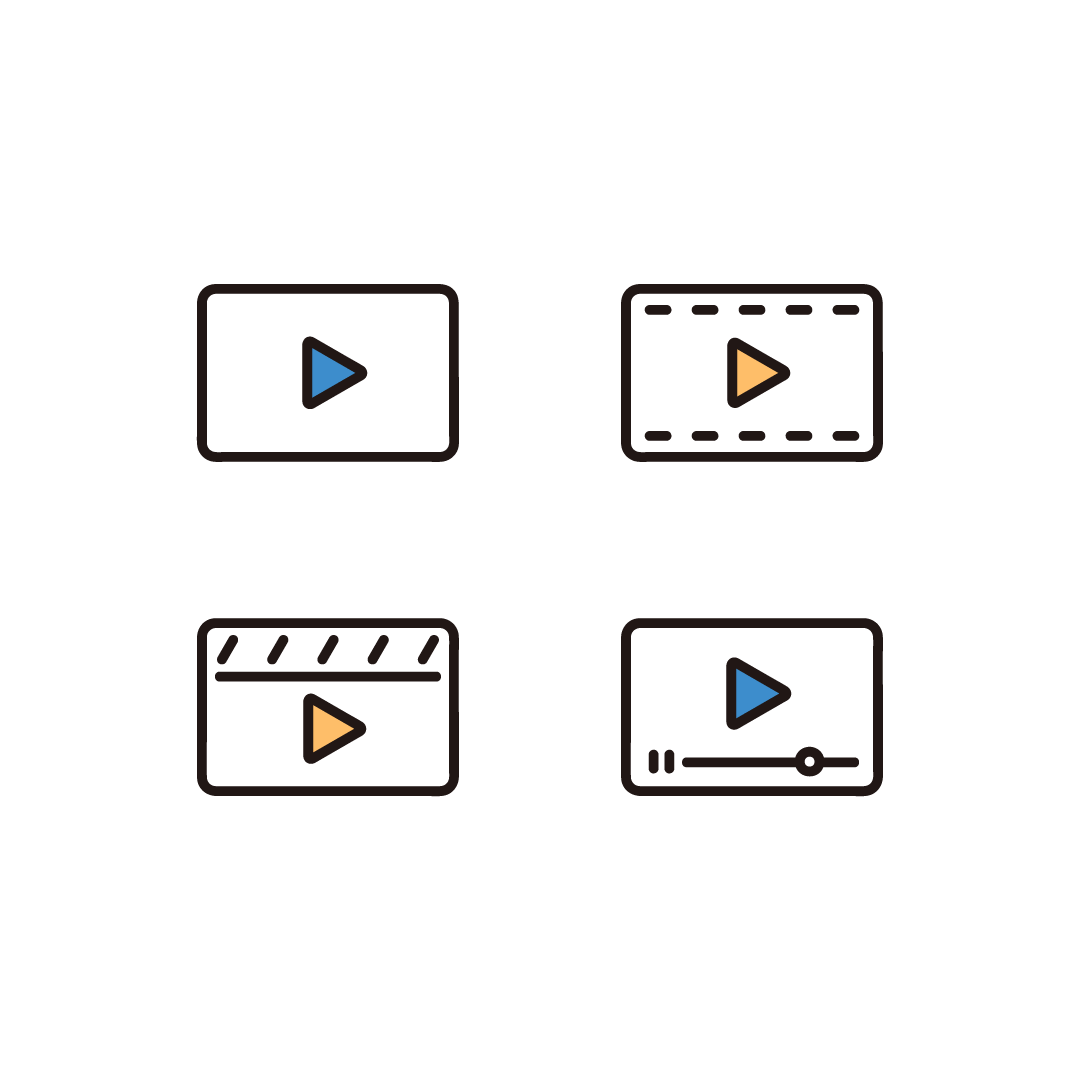 動画 アイコン モノクロ ベクターのイラスト素材 - PIXTA